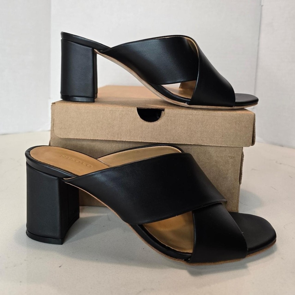 NISOLO Carina Cross Strap Mule Sandals Slides Women's Size 9